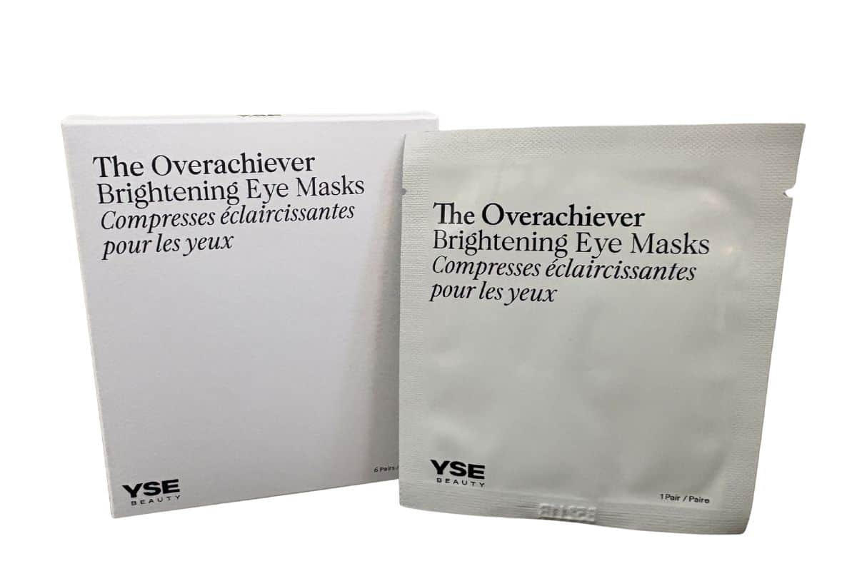 YSE Beauty The Overachiever Brightening Eye Masks with individual pouch packaging for travel skincare