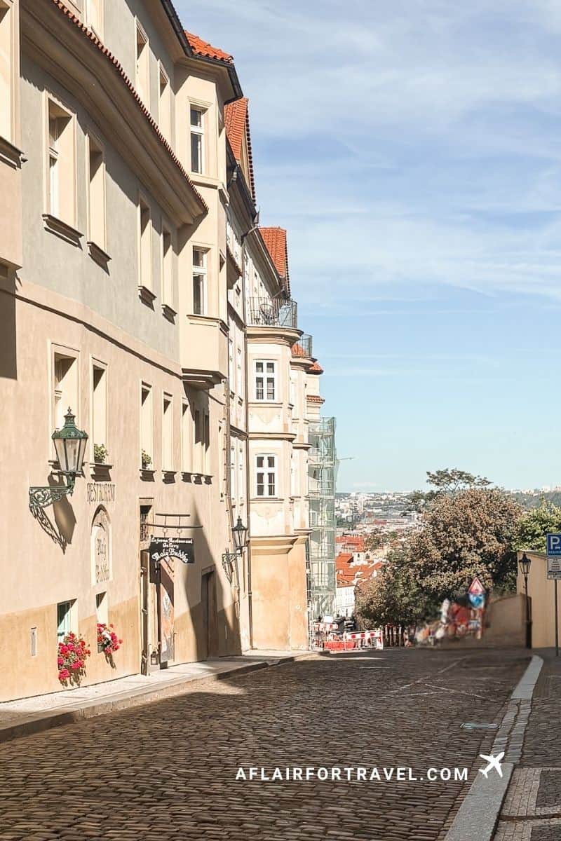 If you're wondering what to see in Hradčany and Malá Strana, the cobblestoned Úvoz Street winds downhill with views over Prague's red rooftops