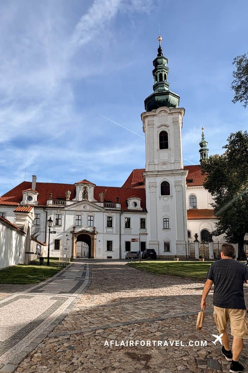 Strahov Monastery's baroque bell tower and courtyard, a top stop if you're in Hradčany