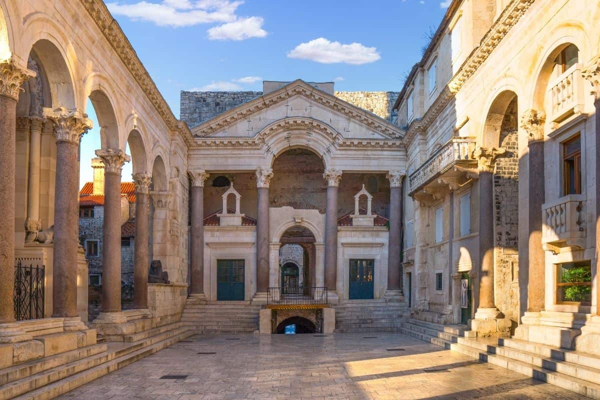 Diocletian's Palace peristyle courtyard in Split, a must-see for a Croatia in September itinerary