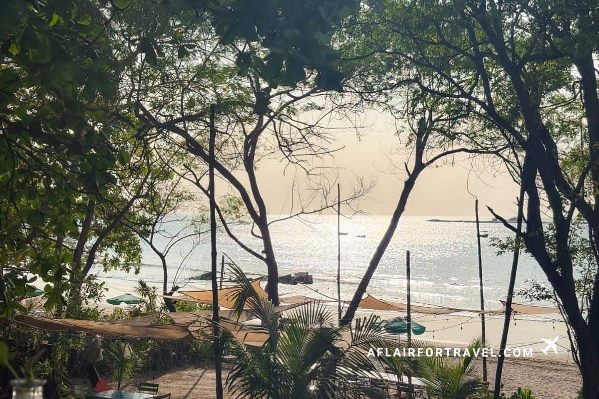 Beachfront restaurant overlooking the ocean, a laid-back way to experience Costa Rica on a budget