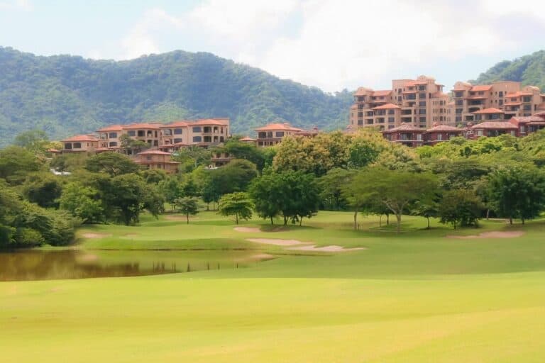 Golf course and hillside villas at a Costa Rica resort